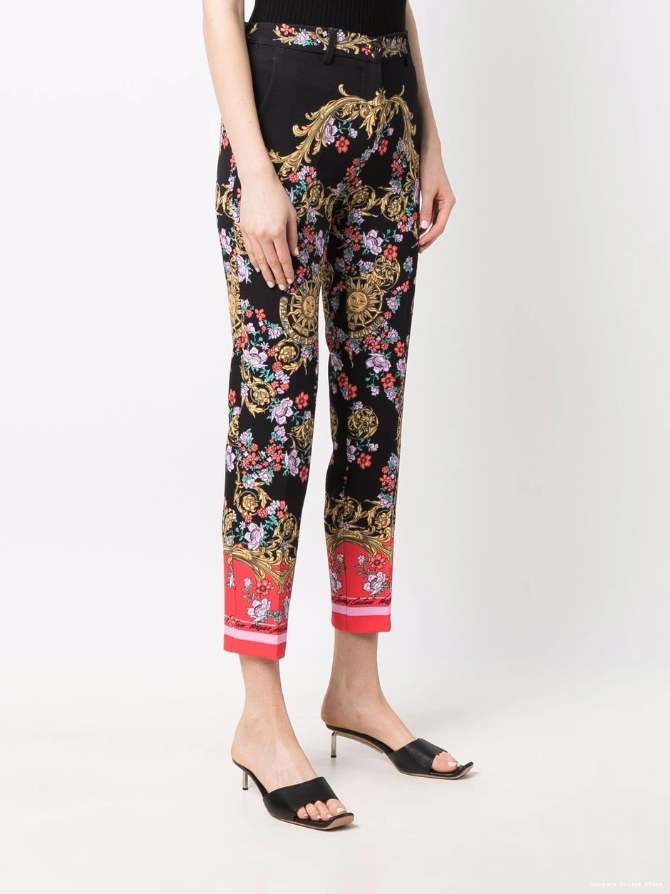 Affordable Women fitted print trousers Couture Versace Jeans baroque 0803